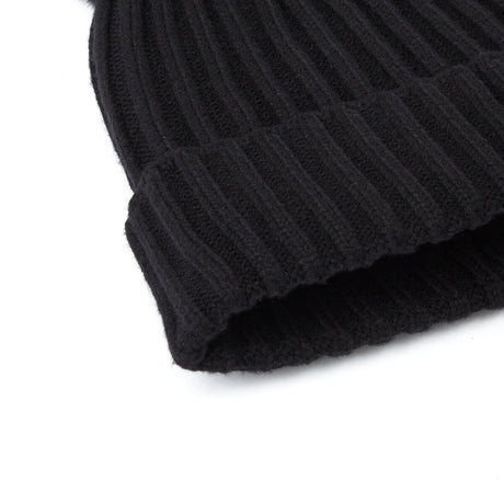 Gorro de canalé liso con pompón - 3 colores - Unisex - Talla única - algodón 