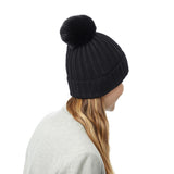 Gorro de canalé liso con pompón - 3 colores - Unisex - Talla única - algodón 
