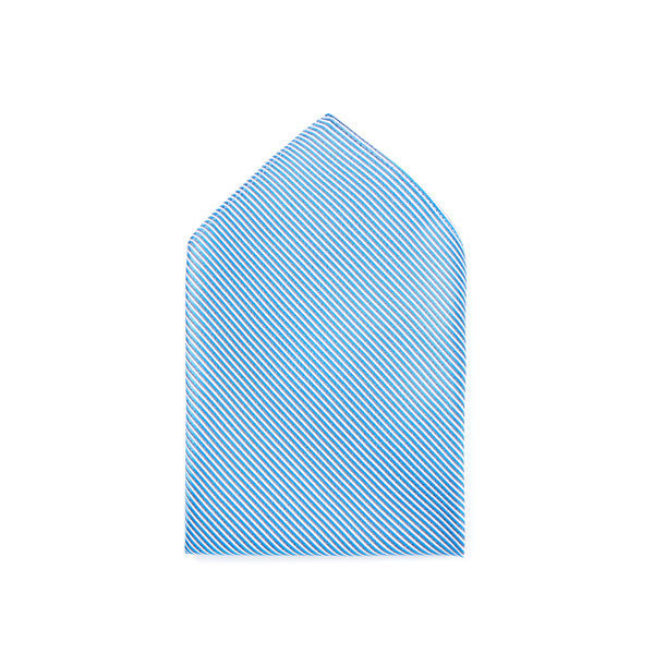 Pañuelo de bolsillo 100% seda - Sarga de seda - Azul y Blanco - 26x26 cm - Draeger