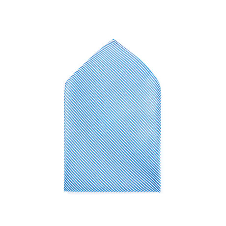 Pañuelo de bolsillo 100% seda - Sarga de seda - Azul y Blanco - 26x26 cm - Draeger