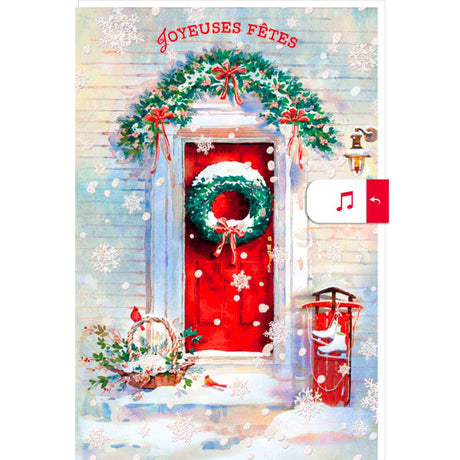 Carte de vœux Musicale Noël Porte de Noël 1