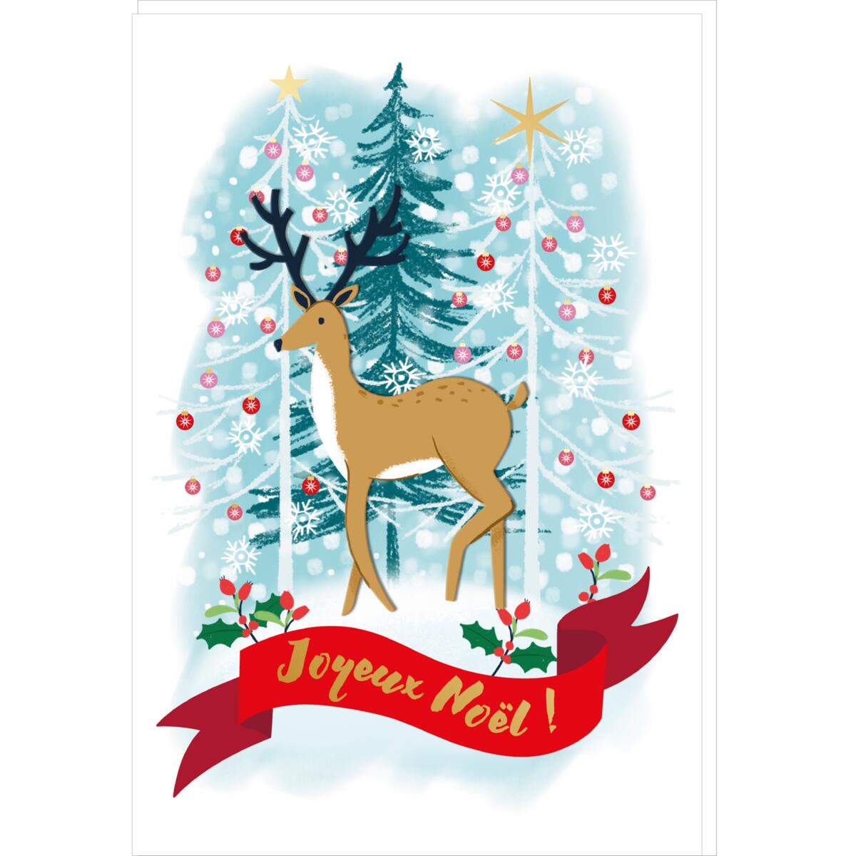 Carte de vœux Noël Chic Renne 1