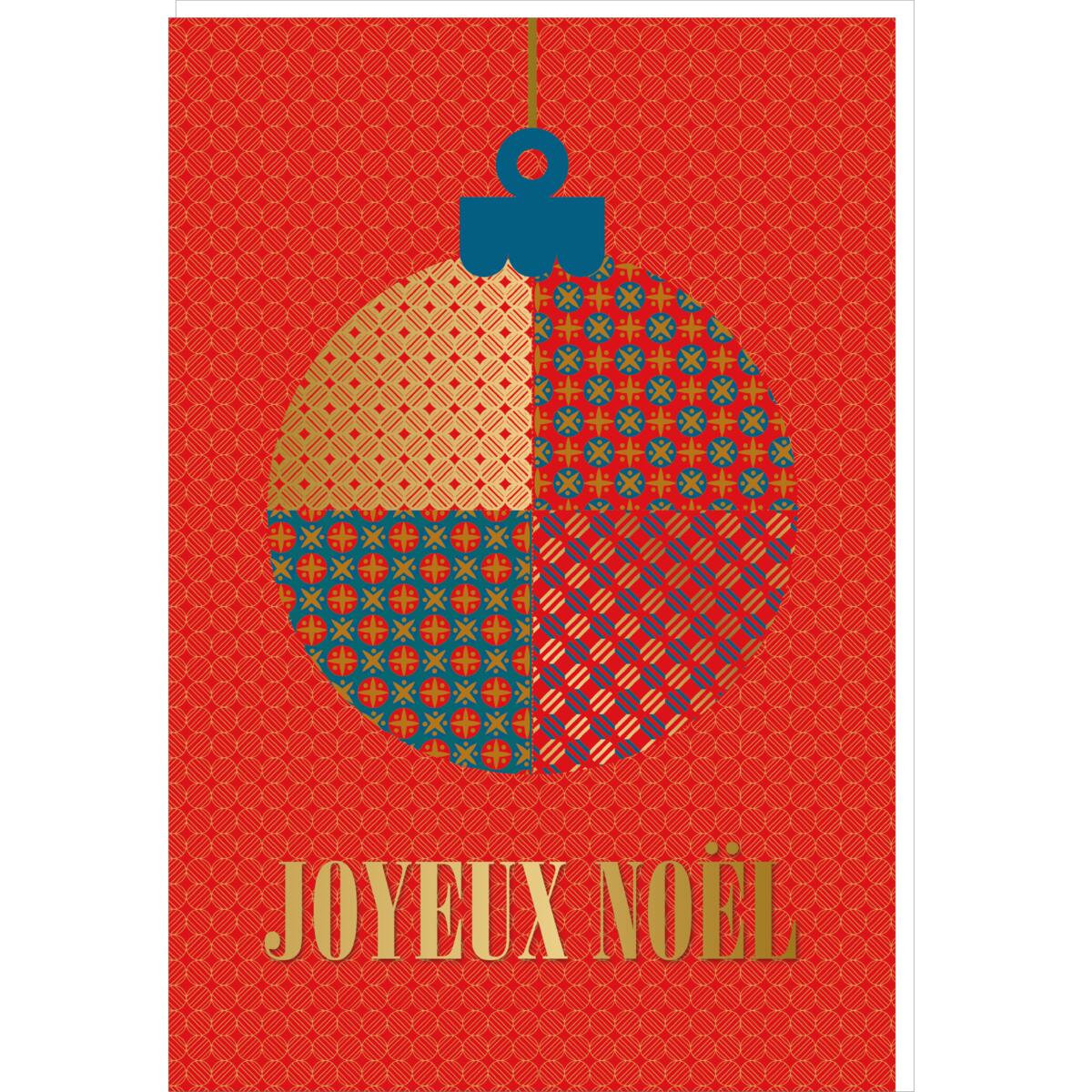 Carte de vœux Noël Chic Boule noël géométrique 1