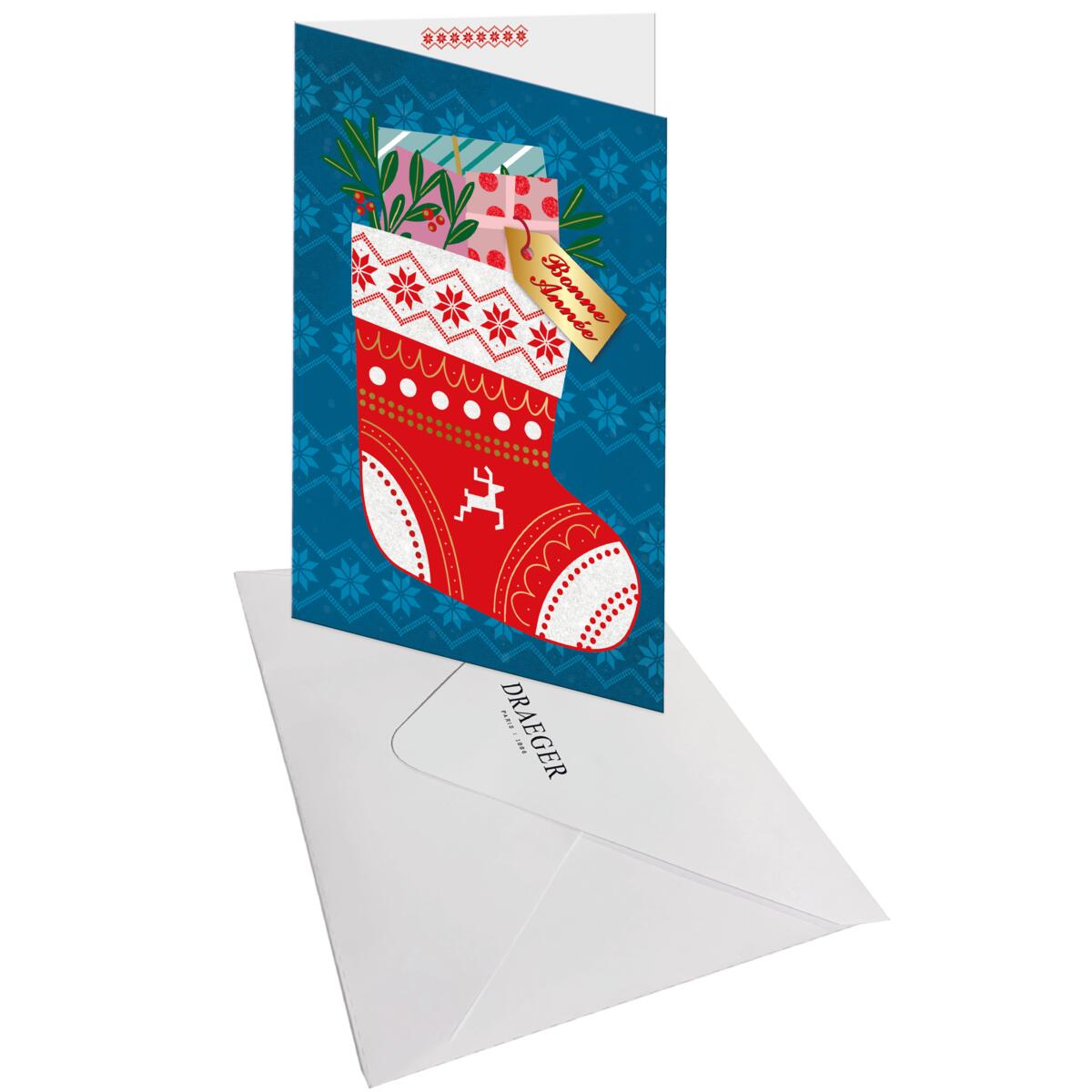 Carte de vœux Noël Chic Chaussette 3