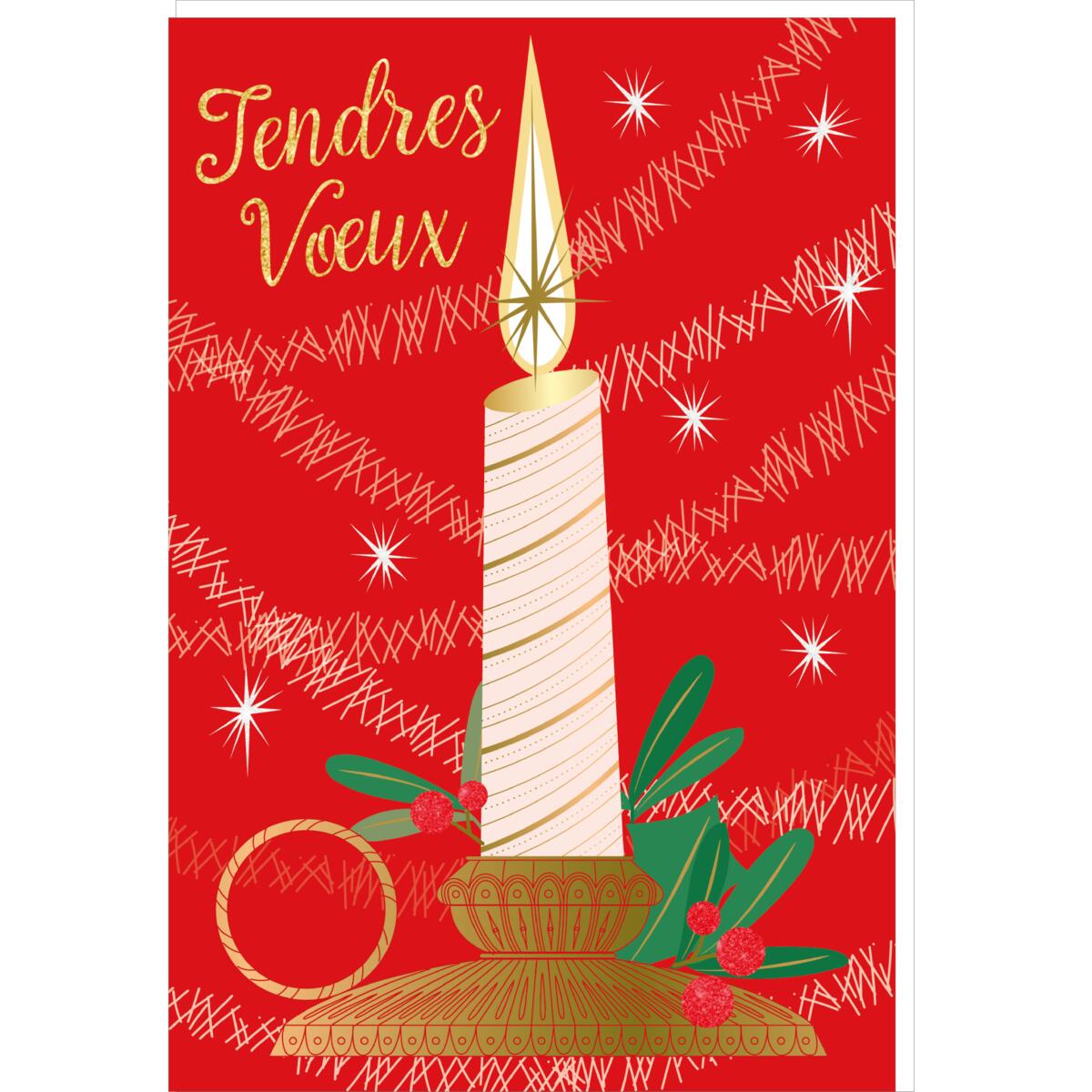 Carte de vœux Noël Chic Bougie 1