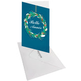 Carte de vœux Noël Chic Couronne houx 3