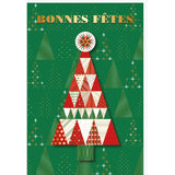 Carte de vœux Noël Chic Sapin géométrique 1
