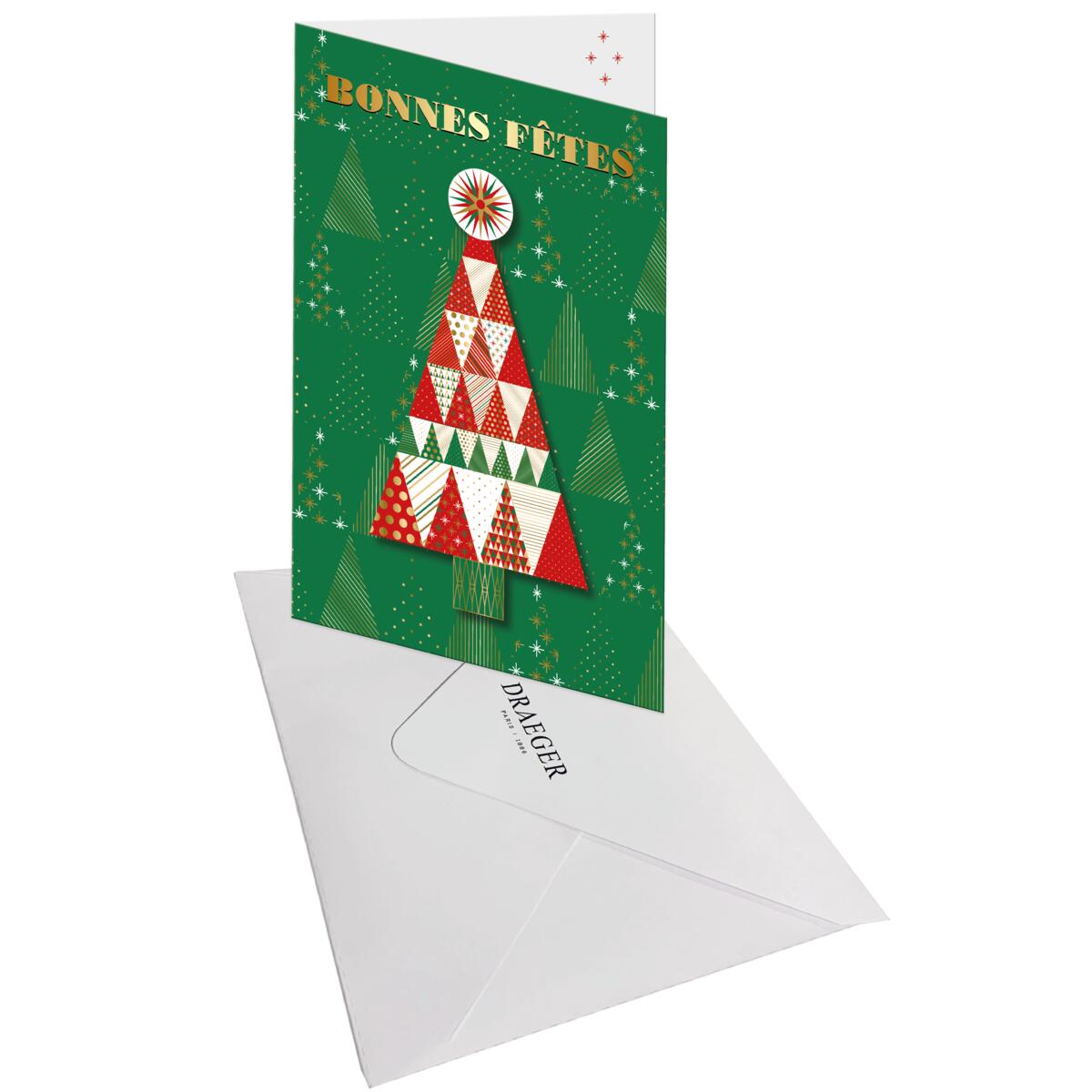 Carte de vœux Noël Chic Sapin géométrique 3