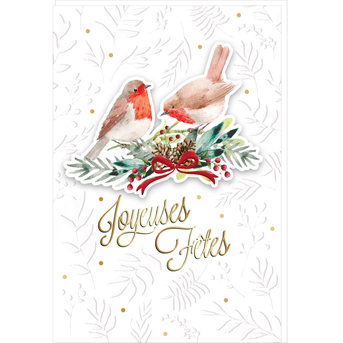 Carte de vœux Noël Chic Rouge gorge 1