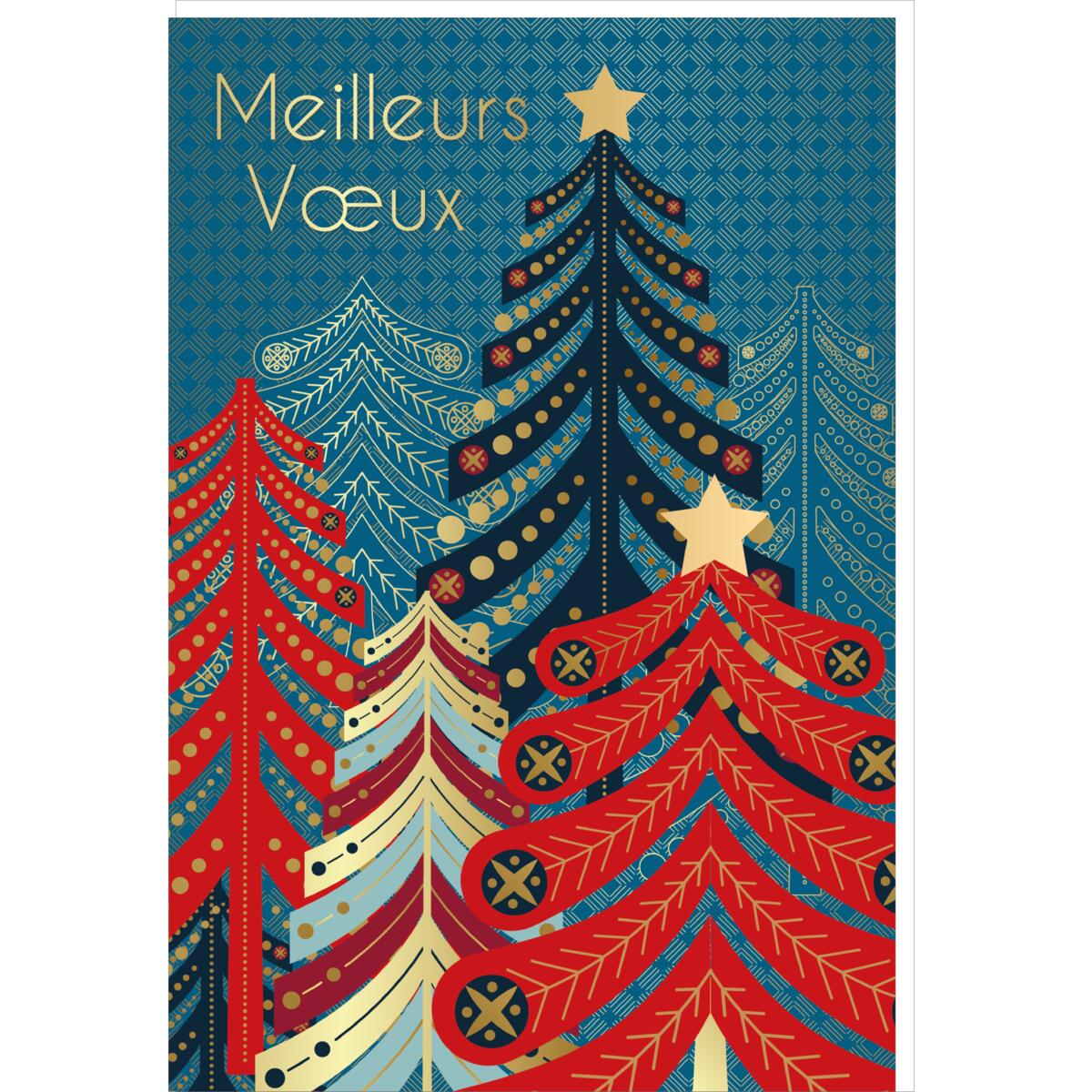 Carte de vœux Noël Chic Multi sapins 1