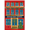 Carte de vœux Noël Chic Fenêtre maison 1