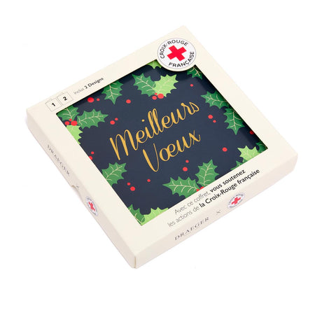 Coffret cartes de vœux Croix-Rouge Meilleurs vœux flocons 1