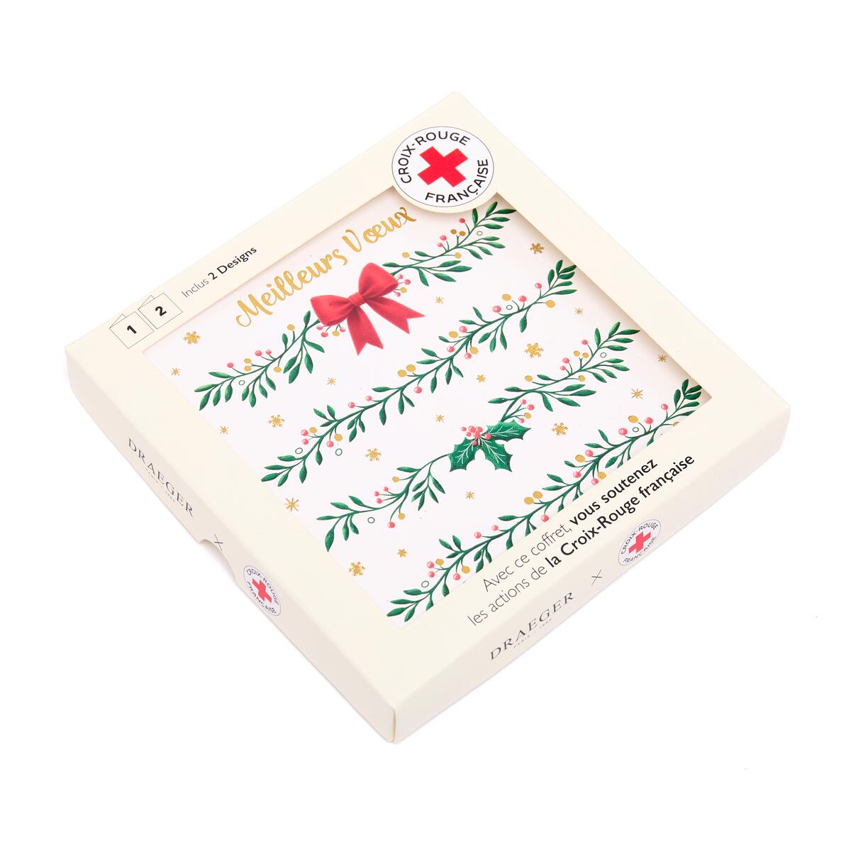 Coffret cartes de vœux Croix-Rouge Meilleurs vœux boule à neig 1