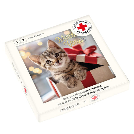 Coffret cartes de vœux Croix-Rouge Chats et cadeau 1