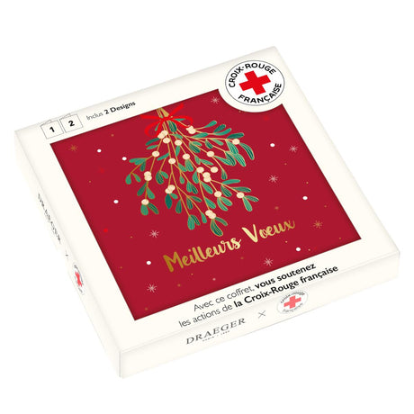 Coffret cartes de vœux Croix-Rouge Bouquet et gui 1