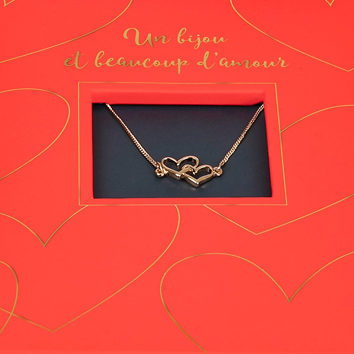 Tarjeta joya - Collar corazones entrelazados