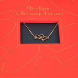 Tarjeta joya - Collar corazones entrelazados
