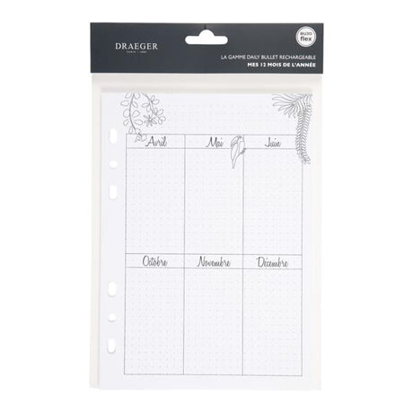 Recharge 36 pages mensuelles bullet journal