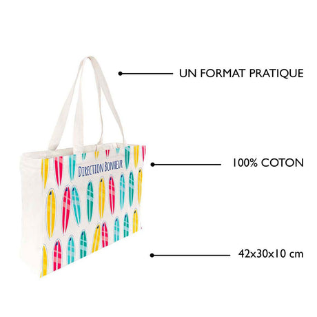 Bolso tote de algodón con estampado de tablas de surf