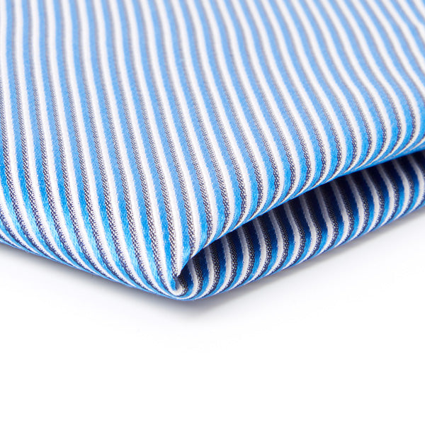 Pañuelo de bolsillo 100% seda - Sarga de seda - Azul y Blanco - 26x26 cm - Draeger