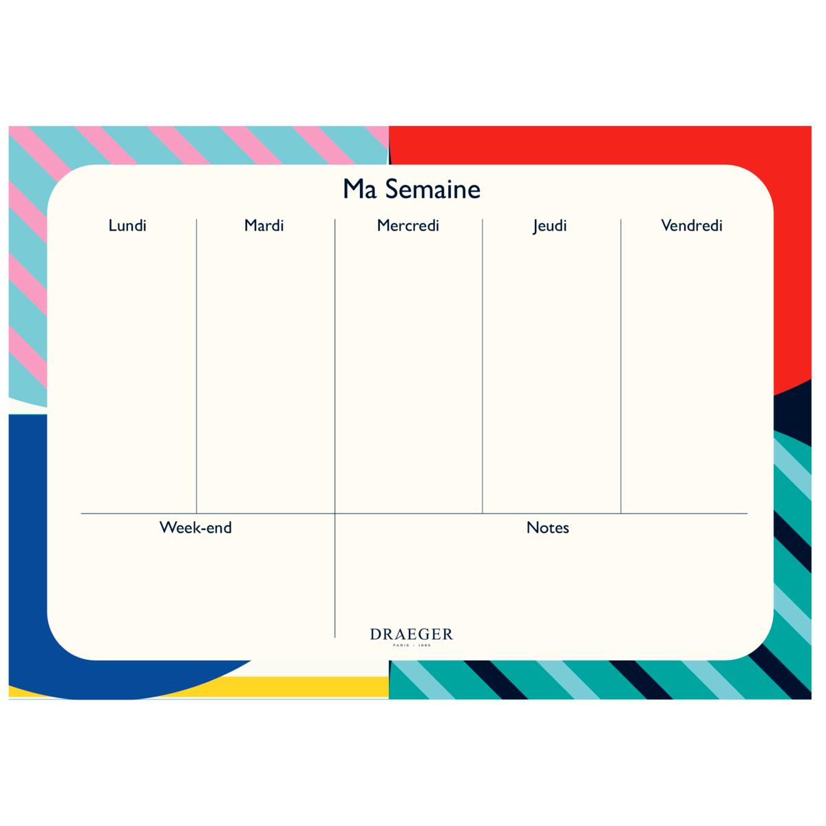 Agenda semanal de oficina - 28x20 cm - 52 semanas - Multicolor