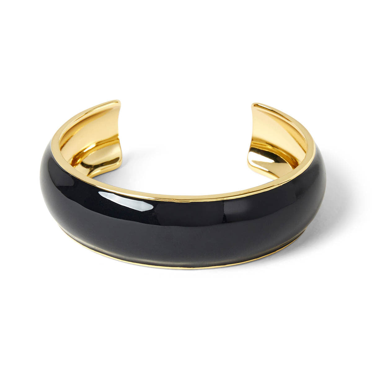 Pulsera tipo brazalete con esmalte abovedado - Negro
