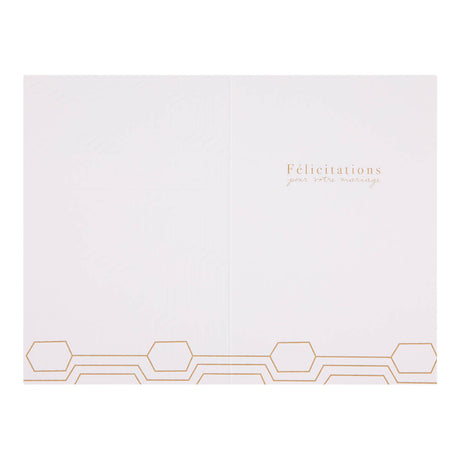 Tarjeta de boda Felicidad a los recién casados.