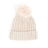 Bonnet Côtelé Uni à Pompon - Crème - Unisexe - Taille unique