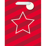 Bolsa de regalo grande Rayas y estrellas rojas