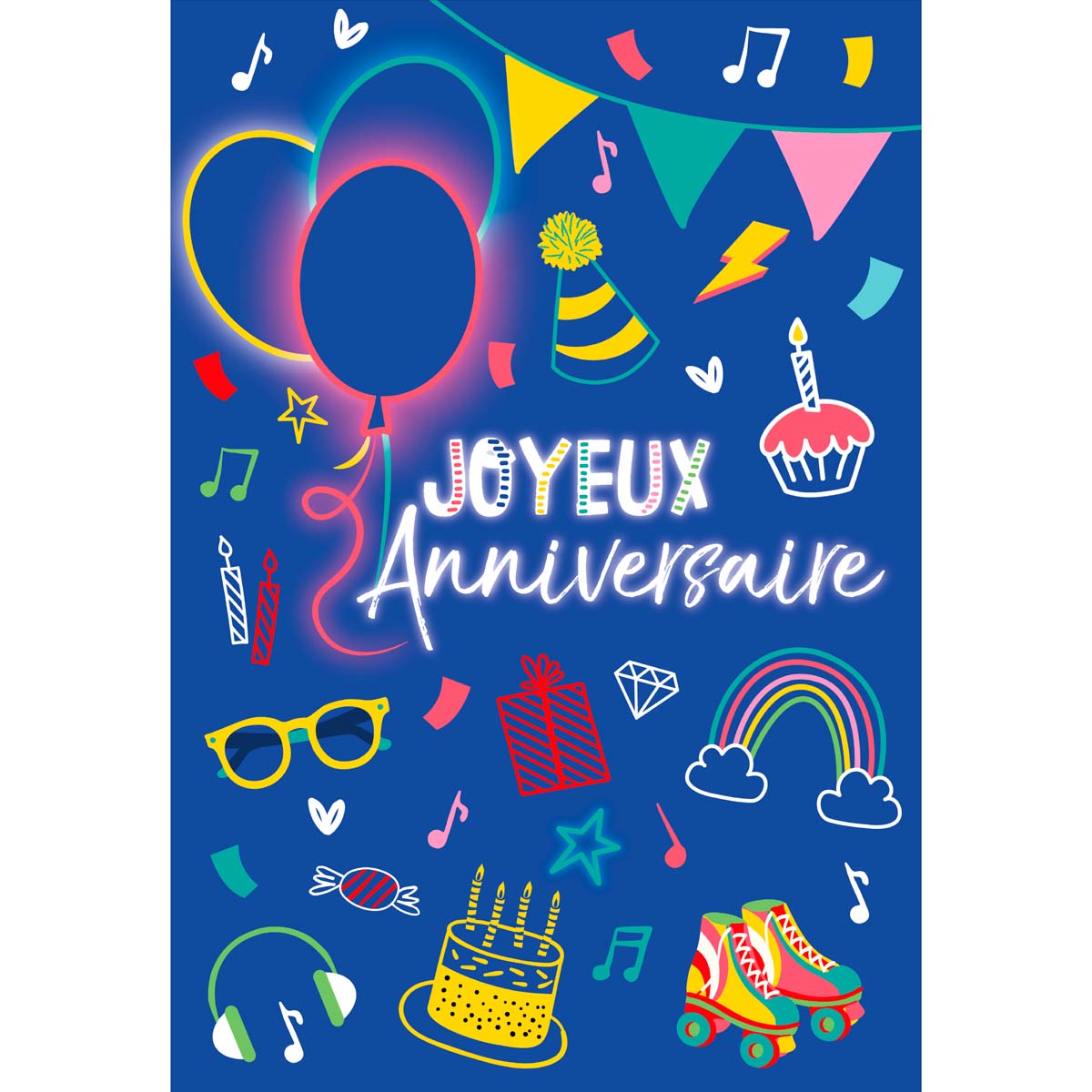 Tarjeta de cumpleaños musical retro "Feliz cumpleaños"