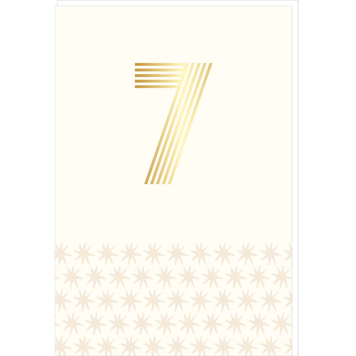 Tarjeta de 7º Cumpleaños en Oro - Blanco - Con Mensaje - Para Niño Niña - 11,5 x 17 cm