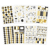 Pegatinas autoadhesivas - Iconos negros y dorados - 300 piezas