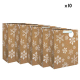 Set de 10 bolsas de regalo de gran formato - White Flakes
