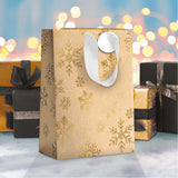 Bolsa de Regalo Kraft Copos de Nieve - Formato Grande