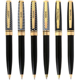 Bolígrafo inicial personalizado en negro y dorado