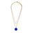 Collier double rang émail bleu
