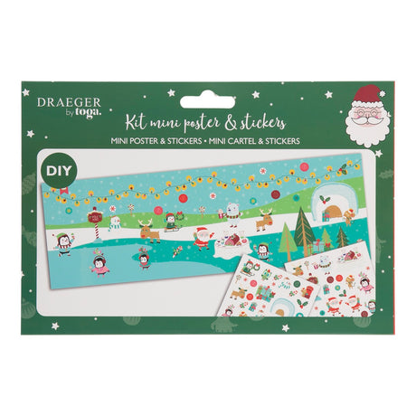 Kit mini poster et stickers - Patinoire de Noël