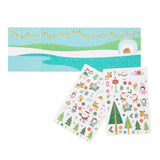 Kit mini poster et stickers - Patinoire de Noël