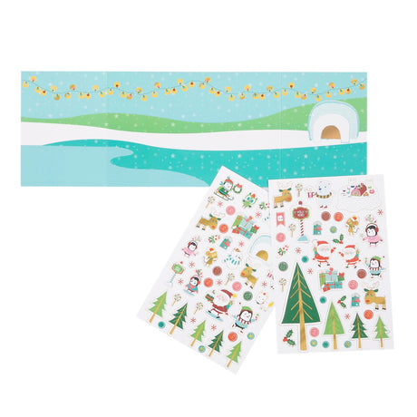 Kit mini poster et stickers - Patinoire de Noël