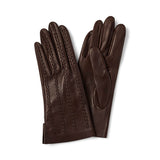 Gants femme en cuir à lacets - marron