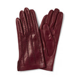 Gants femme en cuir à lacets - rouille
