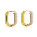 Boucles d'oreilles émail jaune