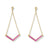 Boucles d'oreilles V émail fuchsia