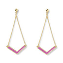 Boucles d'oreilles V émail fuchsia