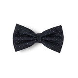 Noeud papillon noir à pois blancs