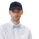 Noeud papillon à rayures bleues et blanches