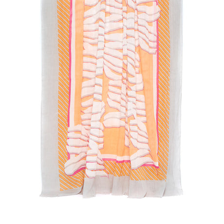 Foulard femme - paréo motif palmes - orange