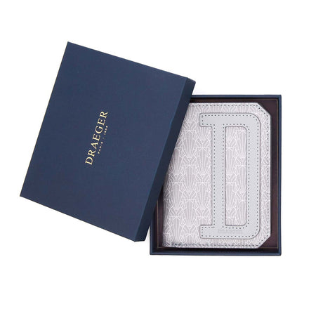 Portefeuille vertical homme en cuir - motif New York - gris