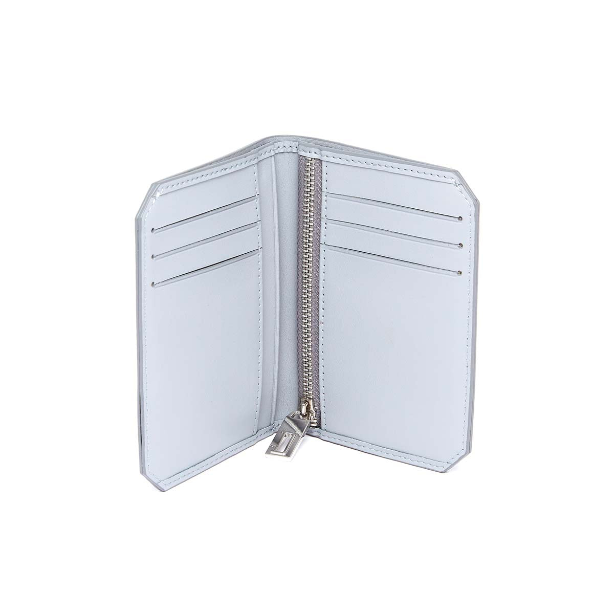Portefeuille vertical homme en cuir - motif New York - gris