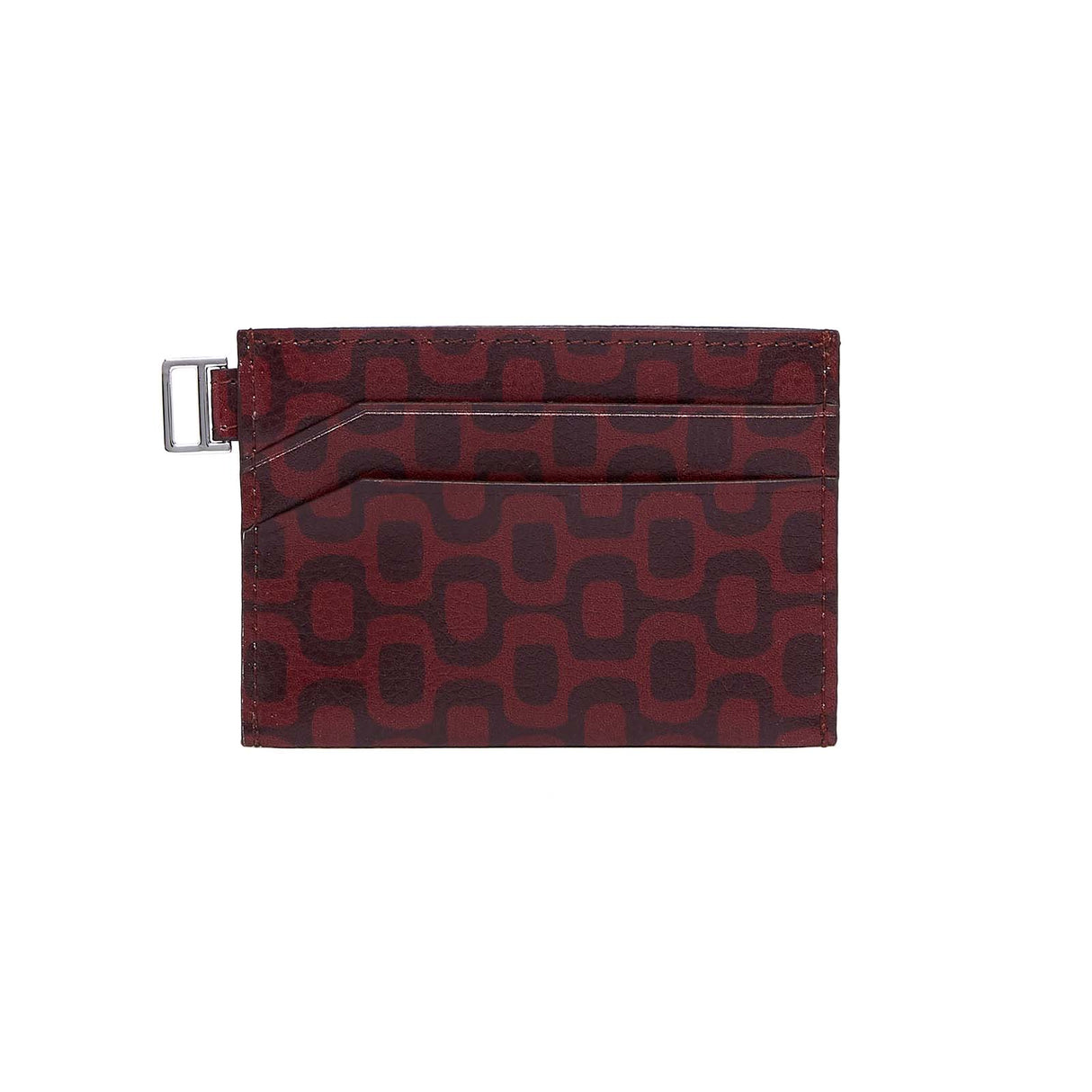Porte-cartes homme en cuir - motif Rio - bordeaux